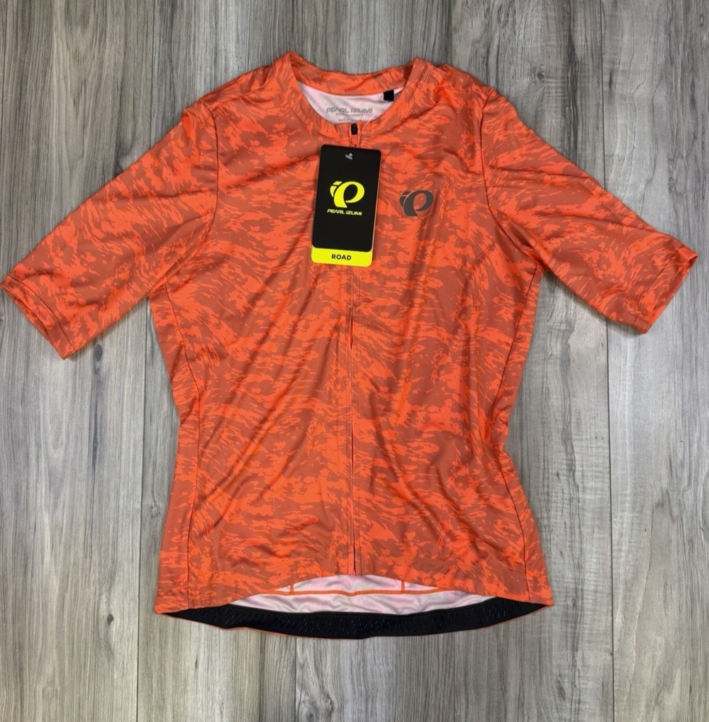 Pearl Izumi Womens Attack Short Sleeve Jersey Fiery Coral Waverock Medium NEW